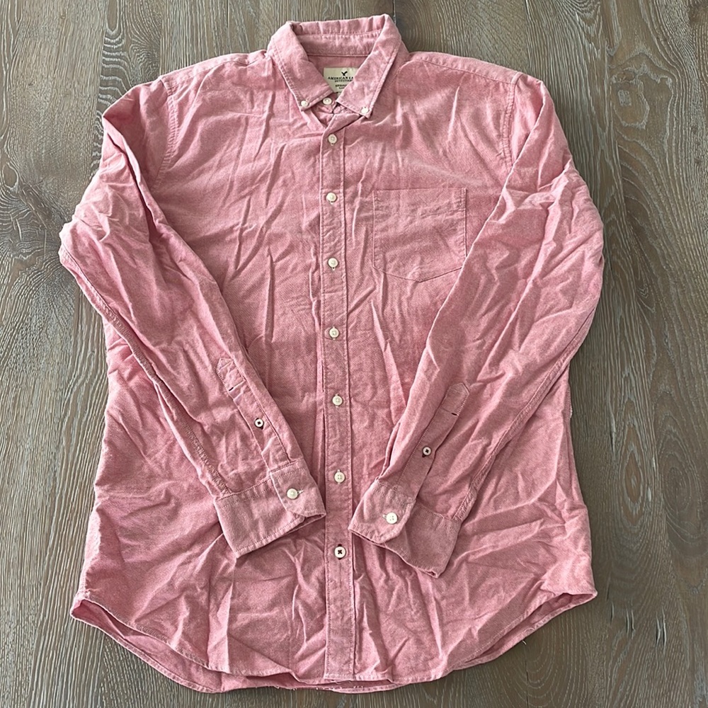 Men’s American Eagle Woven Oxford Button-Up | Large Tall | Classic Fit